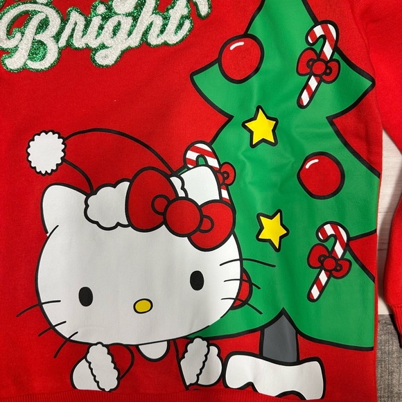 Hello Kitty Red and Green Holiday Sweatshirt NWOT - Picture 3 of 4